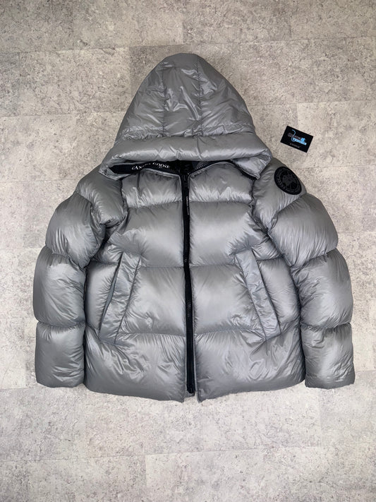 CANADA GOOSE BLACK BADGE CROFTON PUFFER ‘SILVER’ LARGE