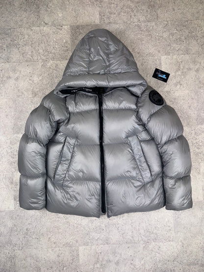 CANADA GOOSE BLACK BADGE CROFTON PUFFER ‘SILVER’ LARGE